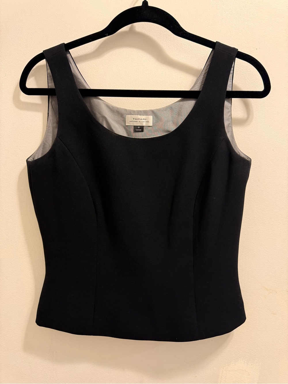 Tahari Black Scoop Neck Tank Camisole